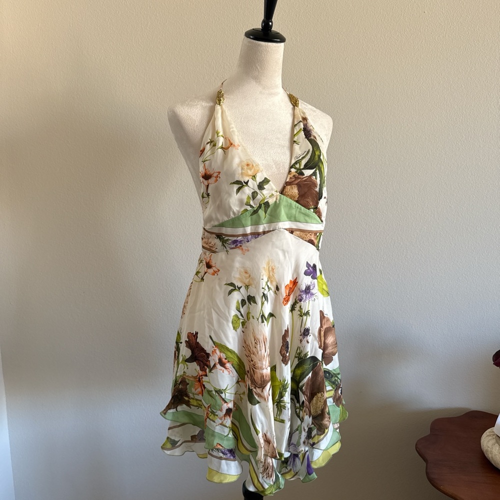 Roberto Cavalli La Robe Silk Mini Halter Dress